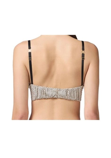 Top Elisabetta Franchi donna RG00452E2 E84 a  pois burro nero a bretelle regolabili ELISABETTA FRANCHI | Top | RG00452E2E84